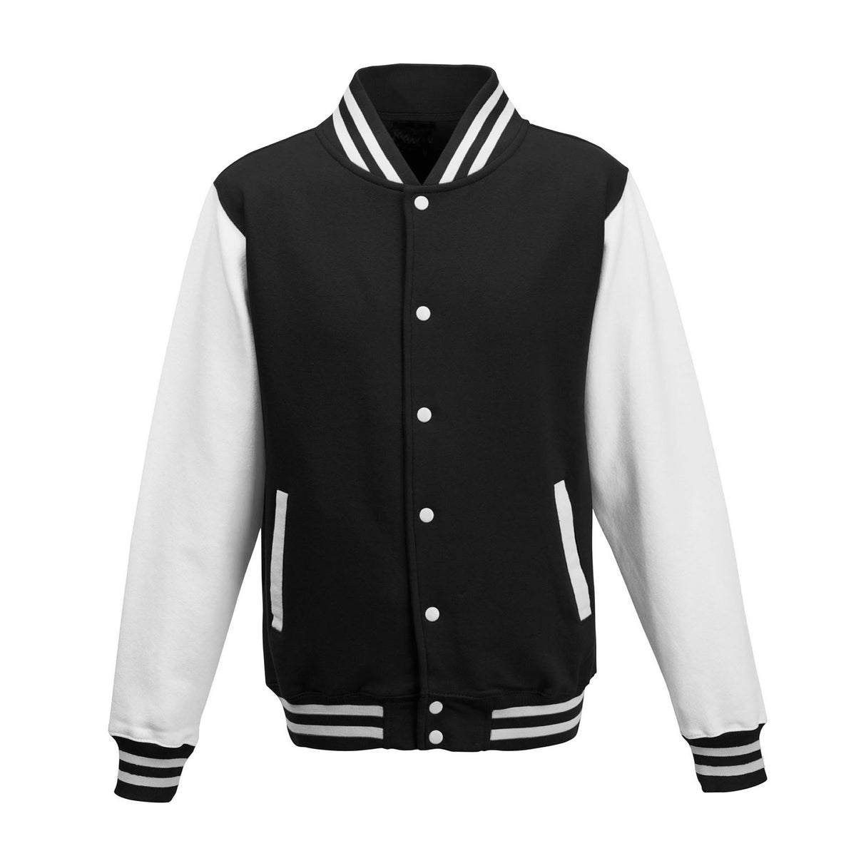 AWDis Youth Fleece Letterman Jacket (Jet Black/White) – Wholesale ...