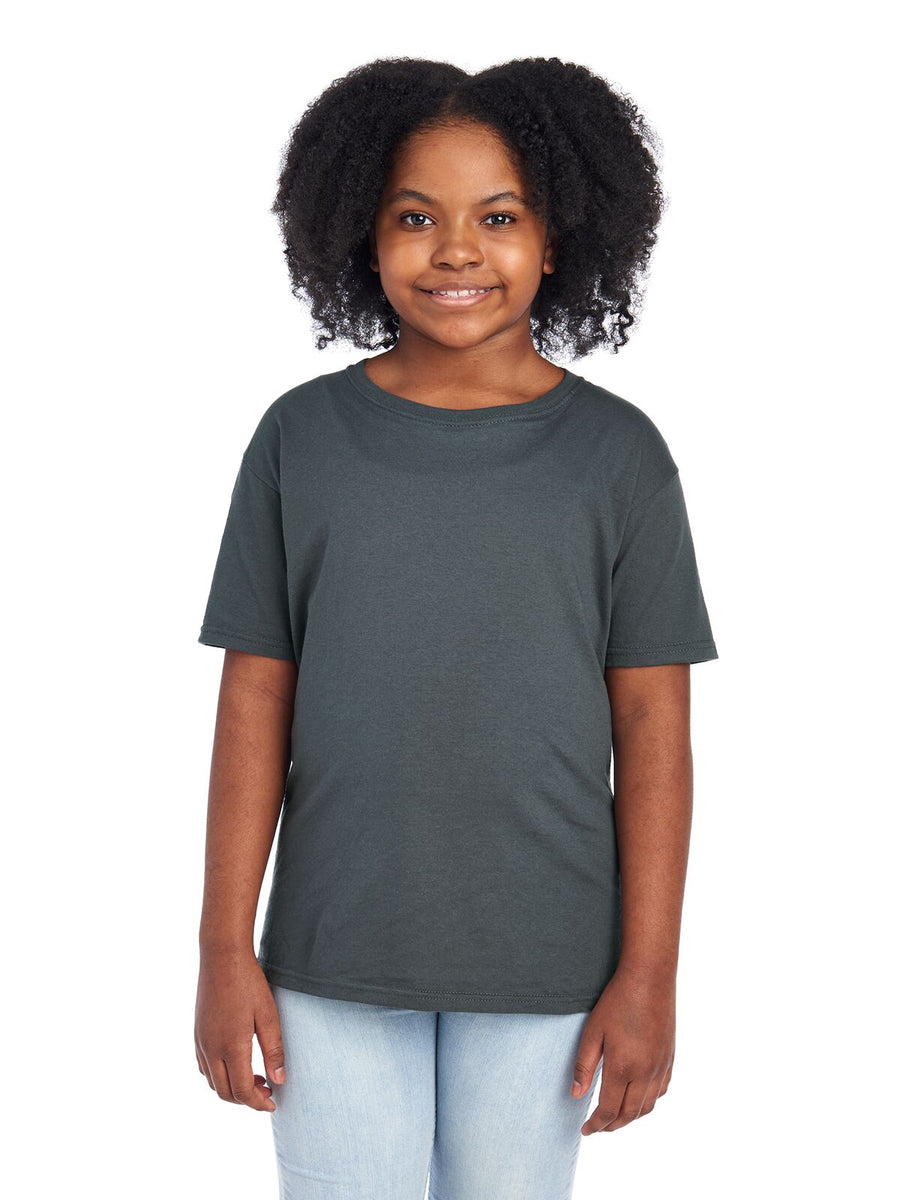 Fruit Of The Loom Youth HD Cotton T-Shirt - 100% Cotton, Charcoal Grey, Premium Tee For Printing