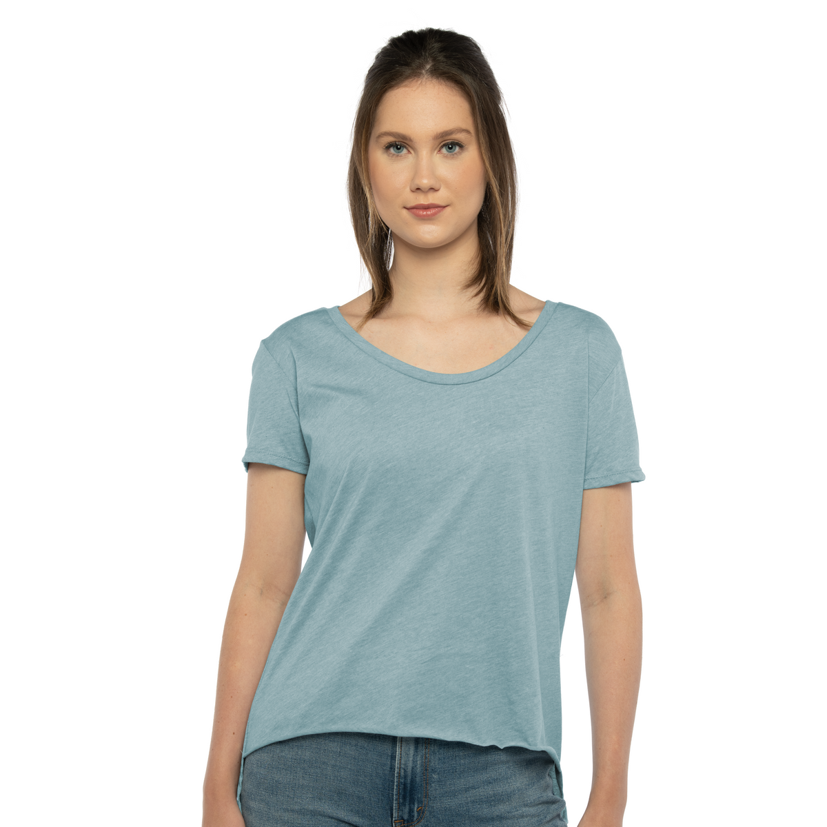 Next Level Women's Festival Scoop Neck T-Shirt (Stonewash Denim ...