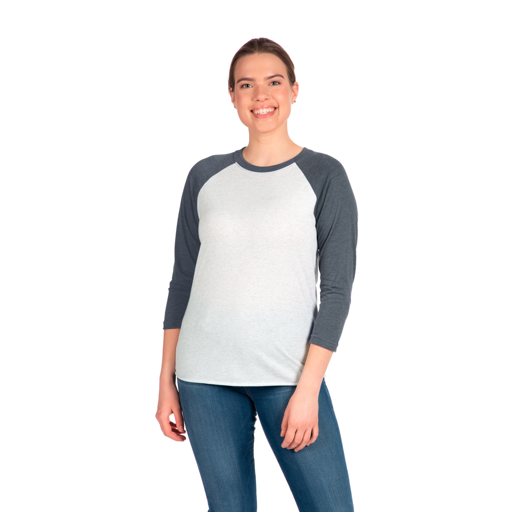 3X-Large Indigo/heather White Next Level 6051 