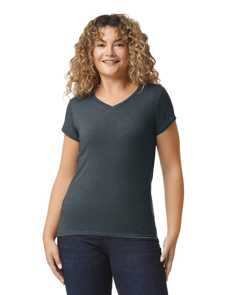 Women's 2X-Large Dark Htr Gildan 64V00L 
