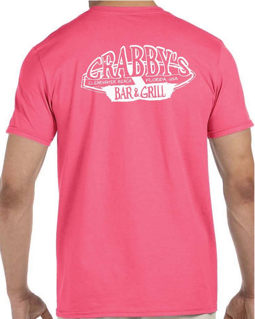 3X-Large Coral Silk Beachside HG Crabby's Bar and Grill Clearwater LOGO 