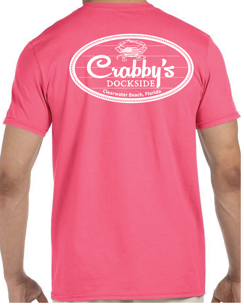 3X-Large Coral Silk Beachside HG Crabby's Dockside Clearwater LOGO 