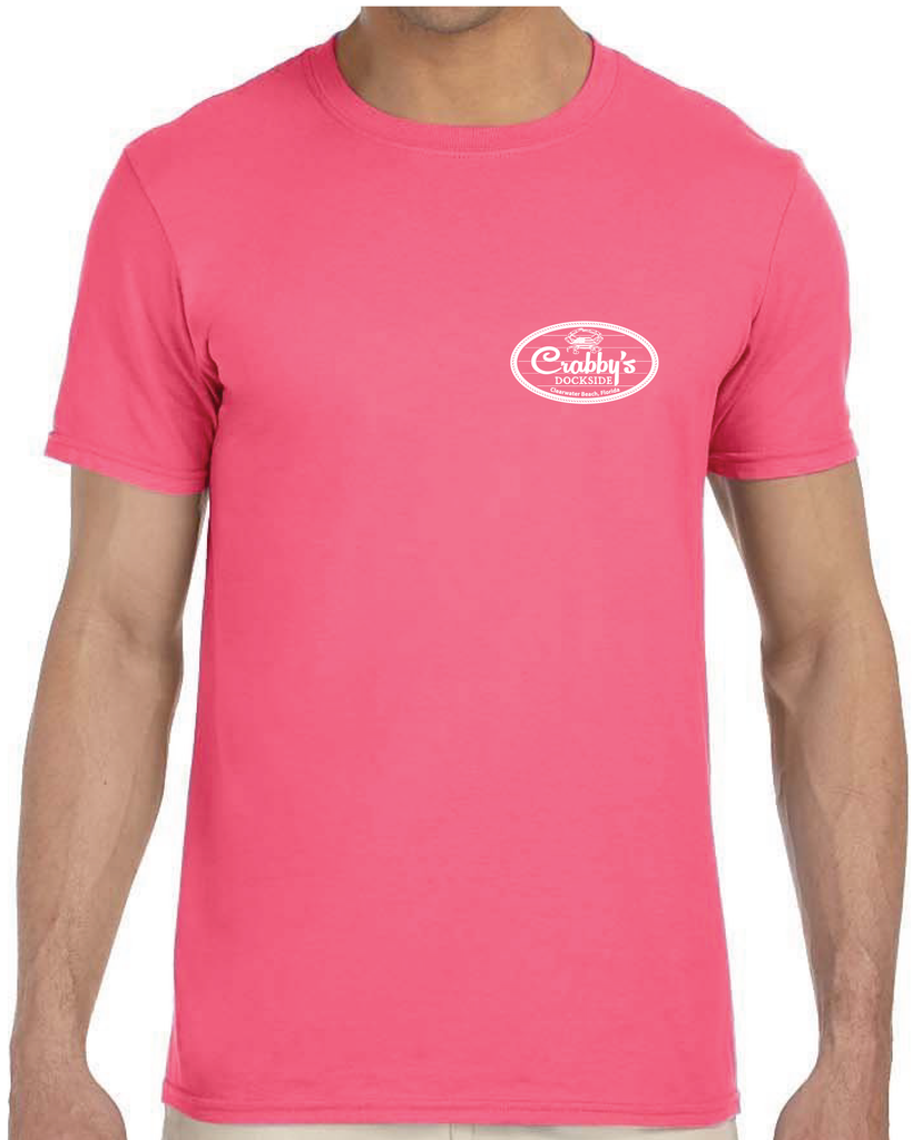 3X-Large Coral Silk Beachside HG Crabby's Dockside Clearwater LOGO 