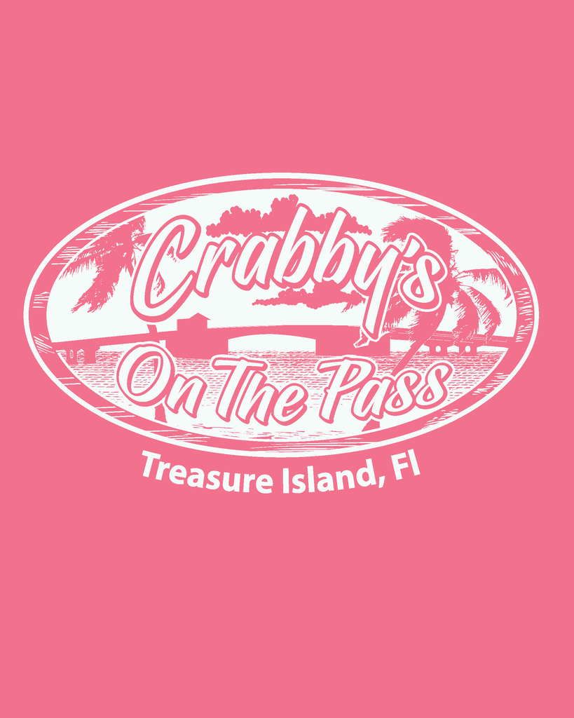 3X-Large Coral Silk Beachside HG Crabby's On The Pass LOGO 