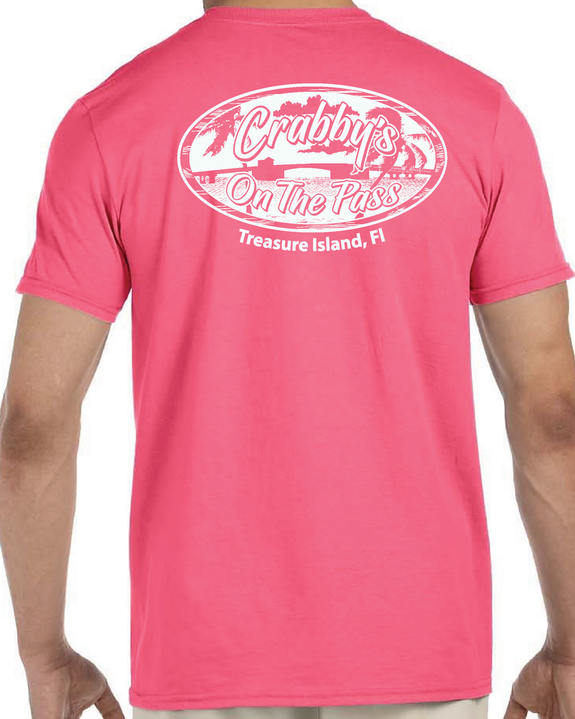 3X-Large Coral Silk Beachside HG Crabby's On The Pass LOGO 