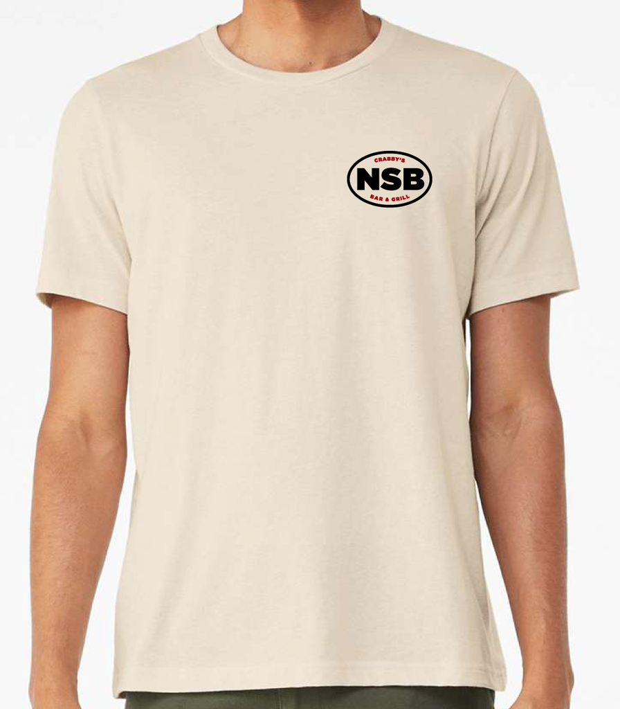 X-Large Oatmeal Heather Beachside HG Crabby's Bar and Grill NSB LOGO  
